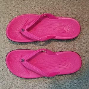 Pink Croc Flip Flops sz 10